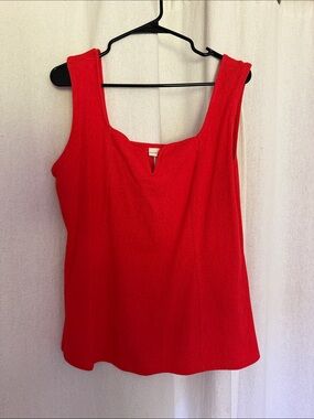 Ava & Viv Red Square Neck Sleeveless Tank
